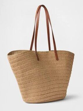 Gap straw tote bag in natural, NWOT